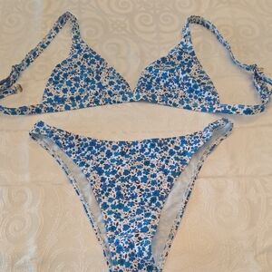 SHEIN Blue Floral Bikini Set